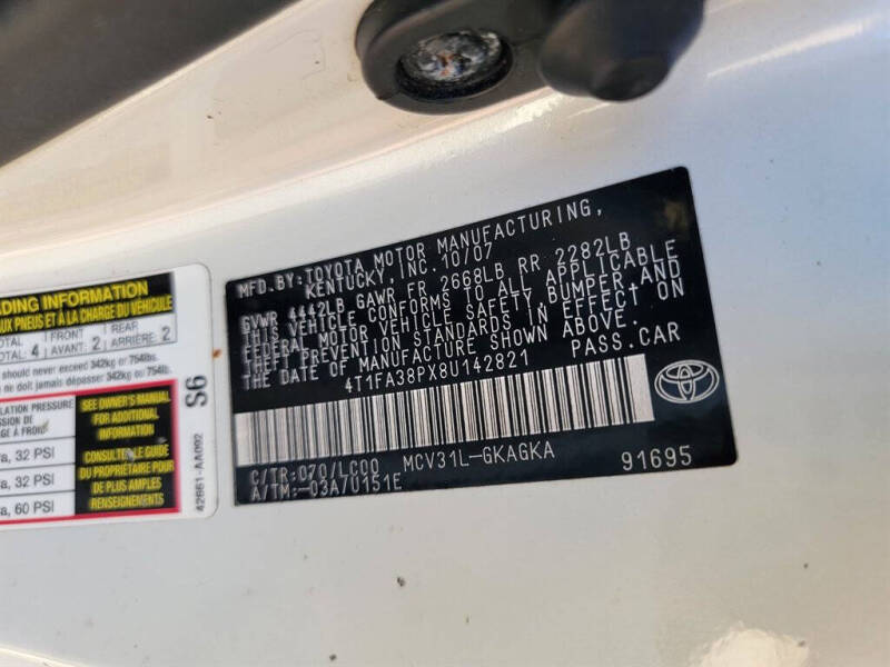 2008 Toyota Camry SLE | CPP Processing Co Ltd